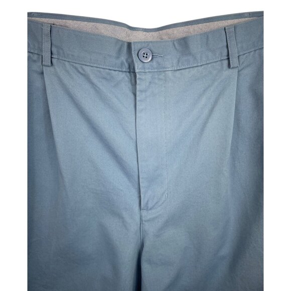 Lands End Mens Blue Pleated Chino Shorts Size 42 - Picture 3 of 10